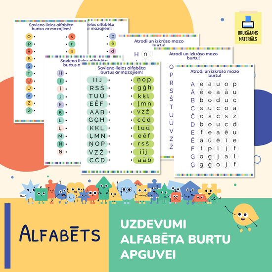 BEZMAKSAS. Alfabēta burtu apguve, nostiprināšana, uzdevumu lapas