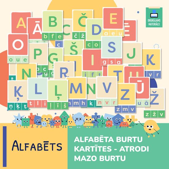 BEZMAKSAS. Alfabēta burtu kartītes - izvēlies mazo burtu