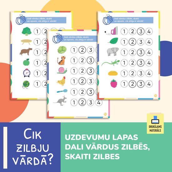Cik zilbju vārdā? Darba lapas