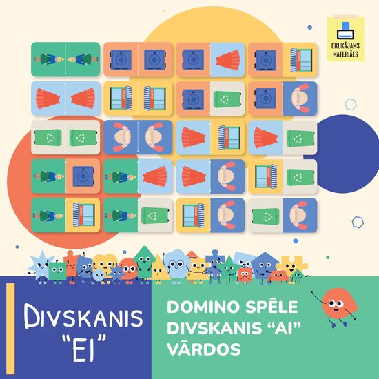 Domino - divskanis "ei" vārdos