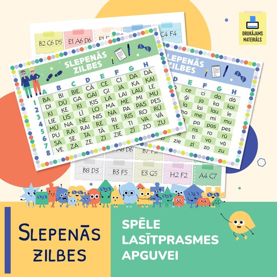 Lasīšanas spēle "SLEPENĀS ZILBES"
