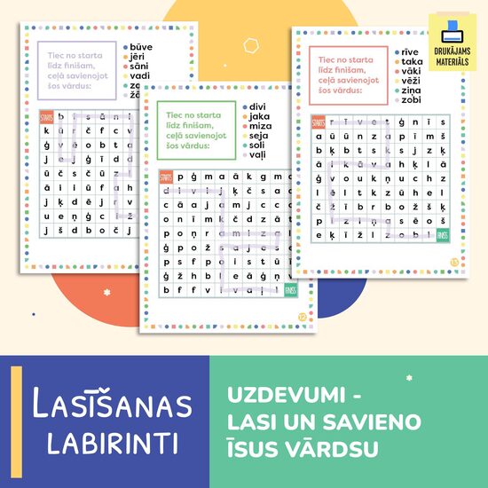 Savieno vārdus burtu režģī