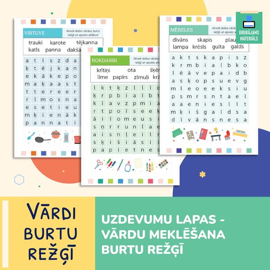 Atrodi vārdus burtu režģī